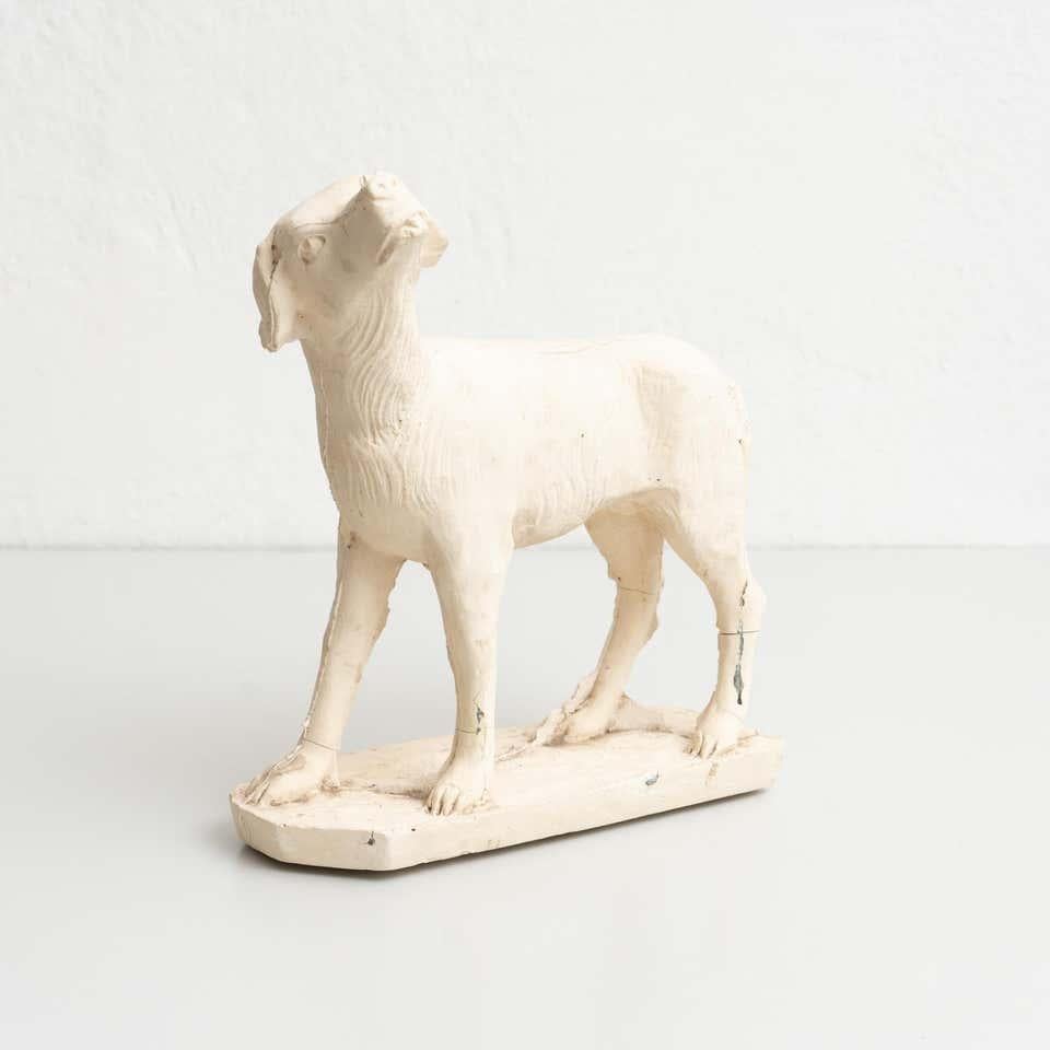 Traditional Plaster Figure of a Dog, circa 1950 For Sale 6
