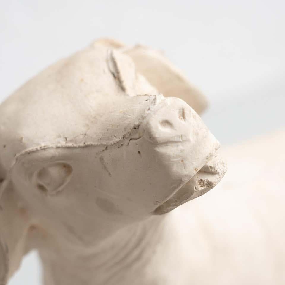Traditional Plaster Figure of a Dog, circa 1950 For Sale 11