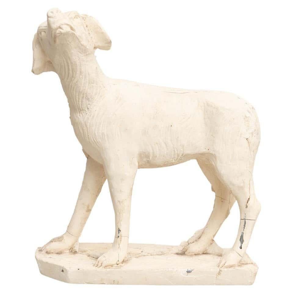 Traditional Plaster Figure of a Dog, circa 1950 For Sale 14