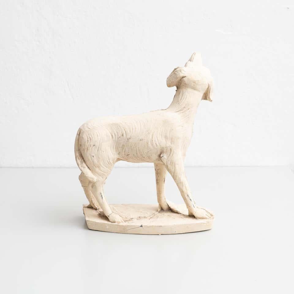 Modern Traditional Plaster Figure of a Dog, circa 1950 For Sale