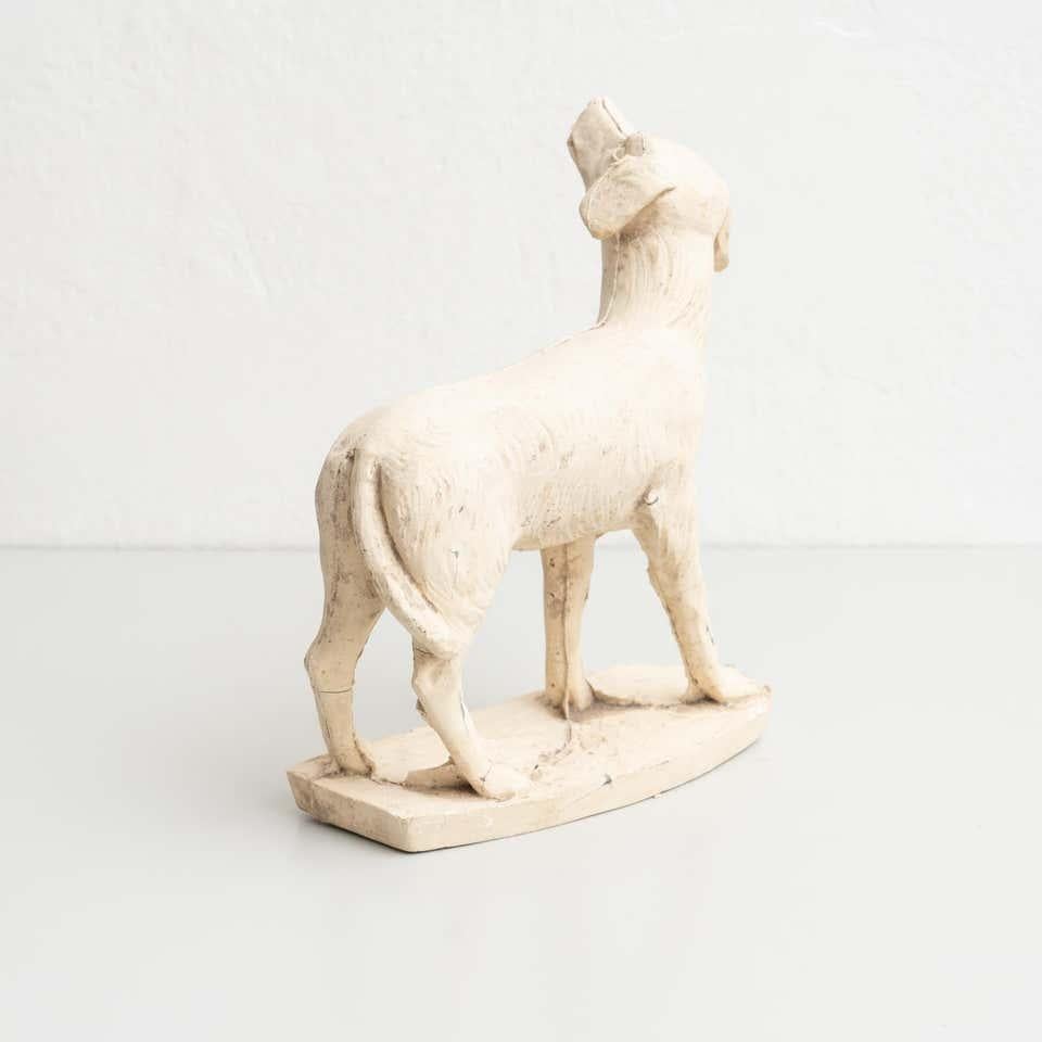Spanish Traditional Plaster Figure of a Dog, circa 1950 For Sale