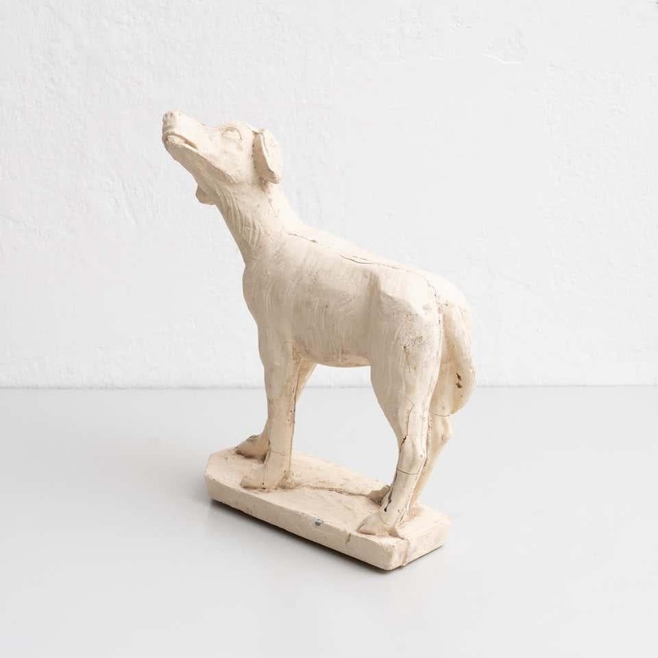 Mid-20th Century Traditional Plaster Figure of a Dog, circa 1950 For Sale