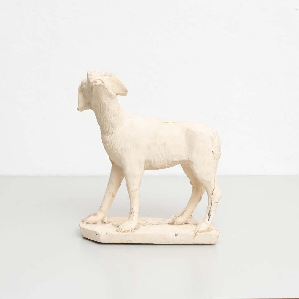 Traditional Plaster Figure of a Dog, circa 1950 For Sale 1