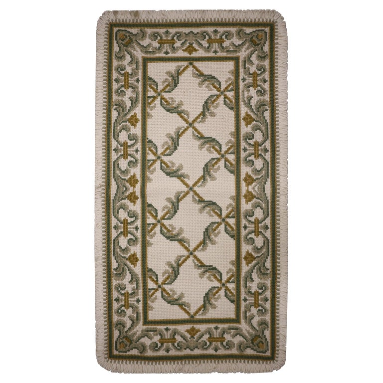 Traditional Portuguese Needlepoint Rug Small Handwoven Wool Carpet Rug ...