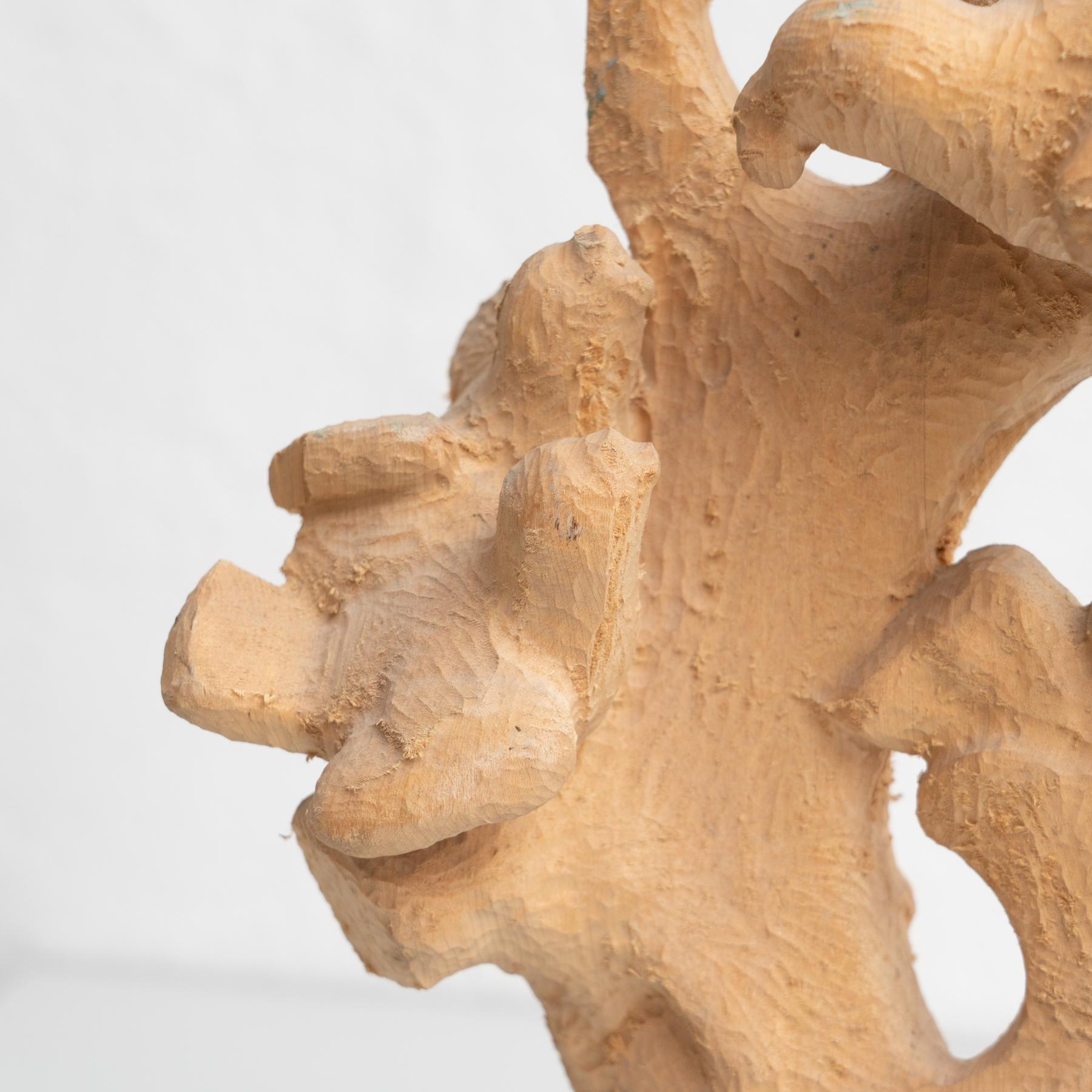 Turned Traditional Preliminary Sketch Wooden Sculpture of a Tree For Sale