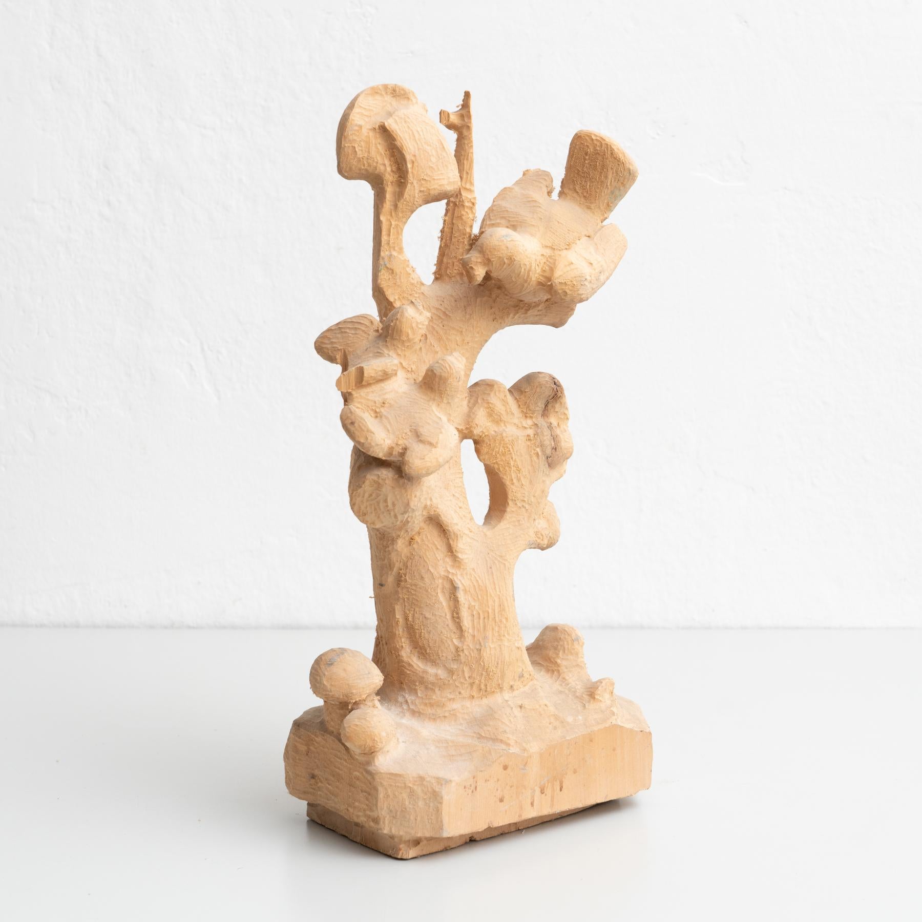 20th Century Traditional Preliminary Sketch Wooden Sculpture of a Tree For Sale