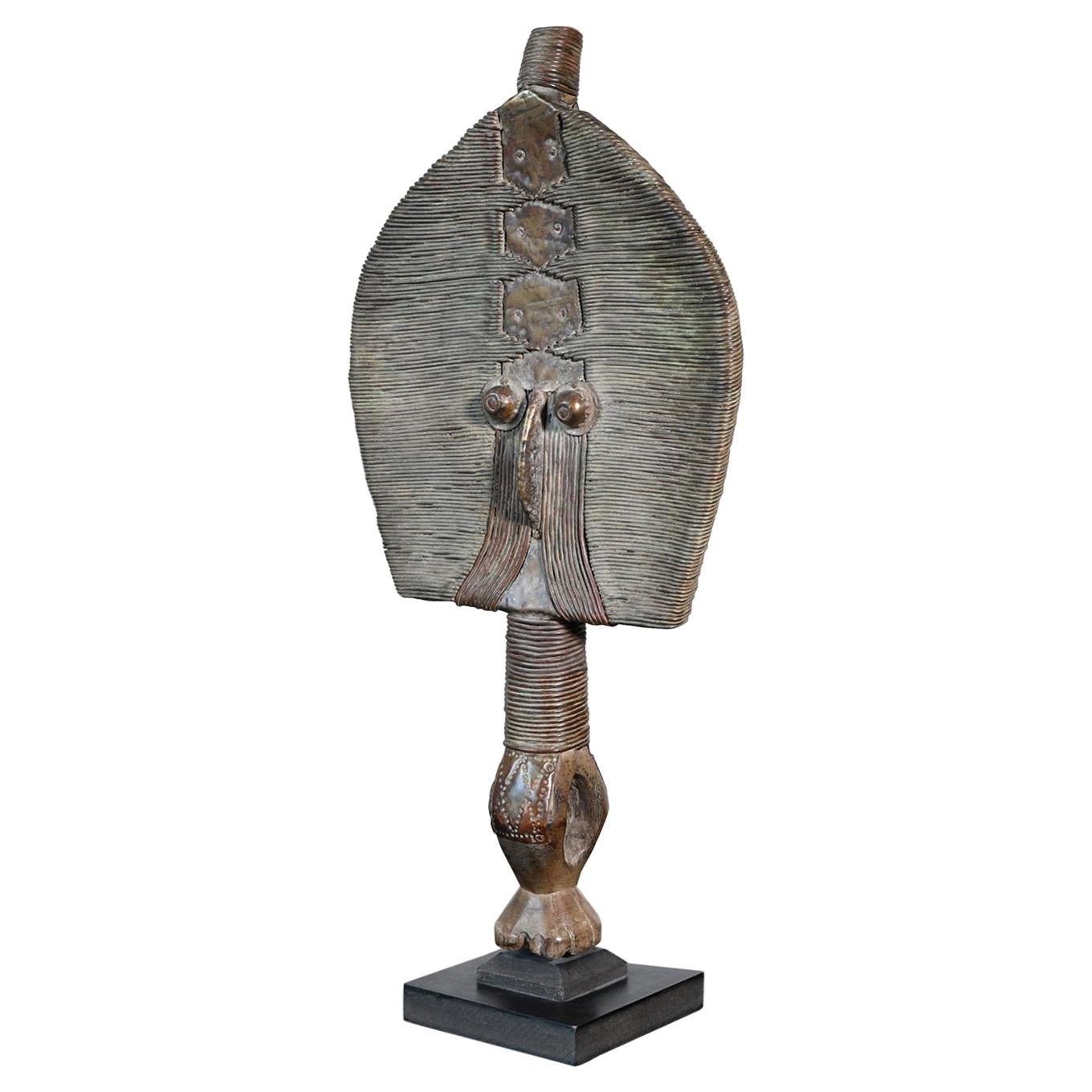 Traditional Primitive Tribal Art Bakota Reliquary Figure from Gabon, Africa