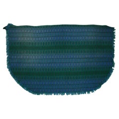 Traditional Pure Welsh Wool Tapestry Blanket in a Deep Green & Blue Colorway