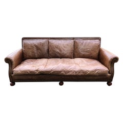 Traditional Ralph Lauren Aran Isles Saddle Leather Sofa