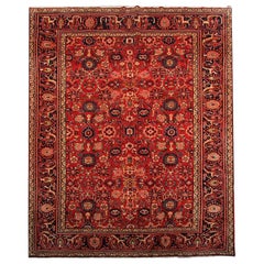 Traditional Red Antique Rug, Handmade Carpet Rust Oriental Rug 290x390cm