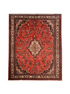 Red Vintage Rug Traditional Area Rug Large Handmade Floral Wool Carpet