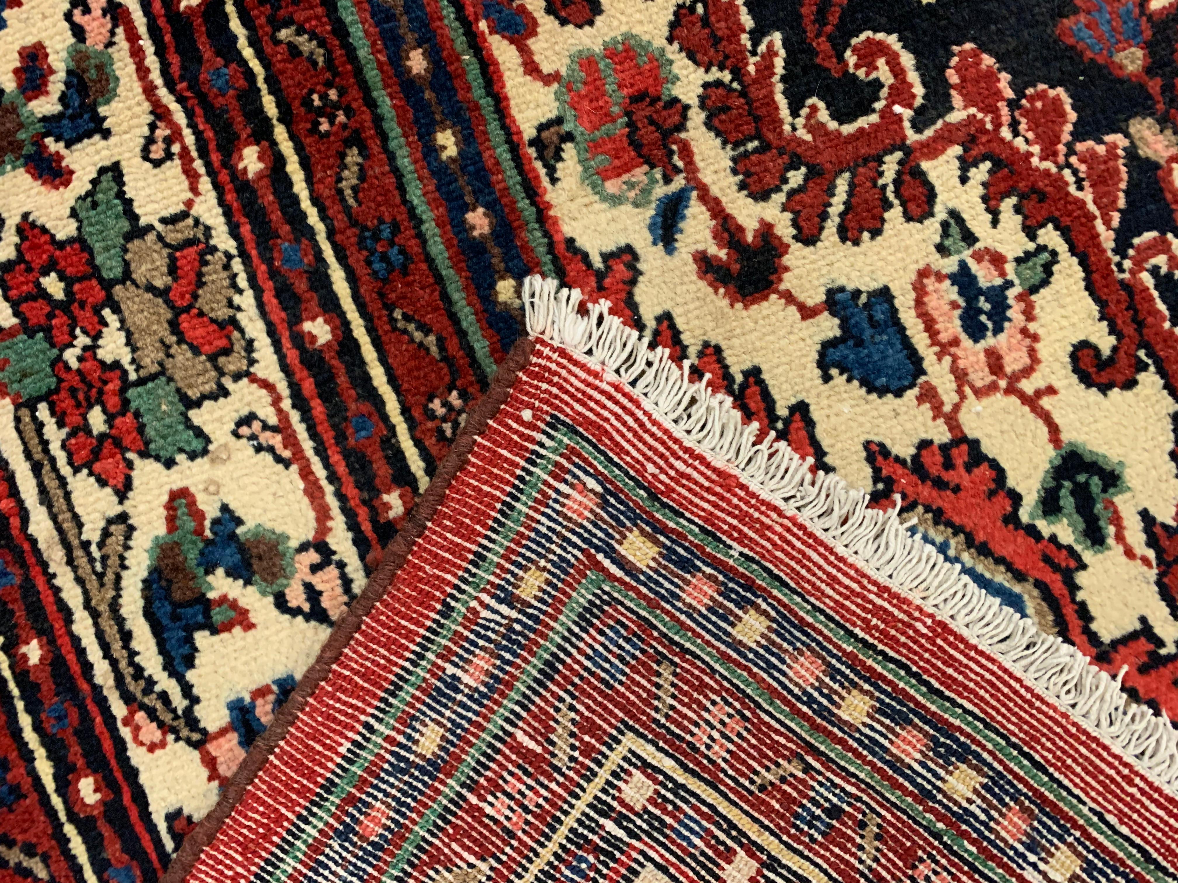 Hollywood Regency Red Vintage Rug Traditional Area Rug Large Handmade Floral Wool Carpet