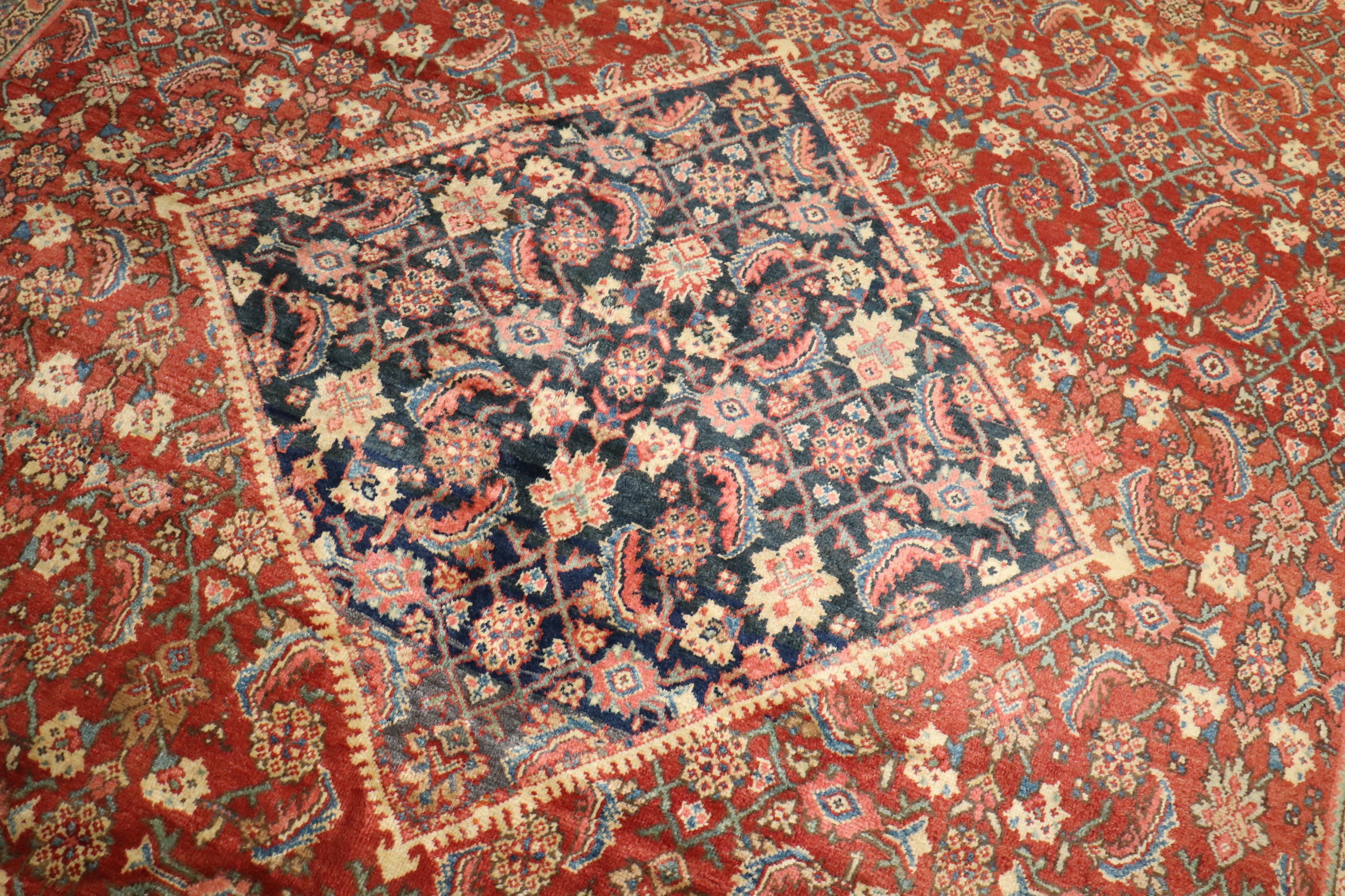 Traditional Red Blue Mahal Room Size Rug For Sale 1
