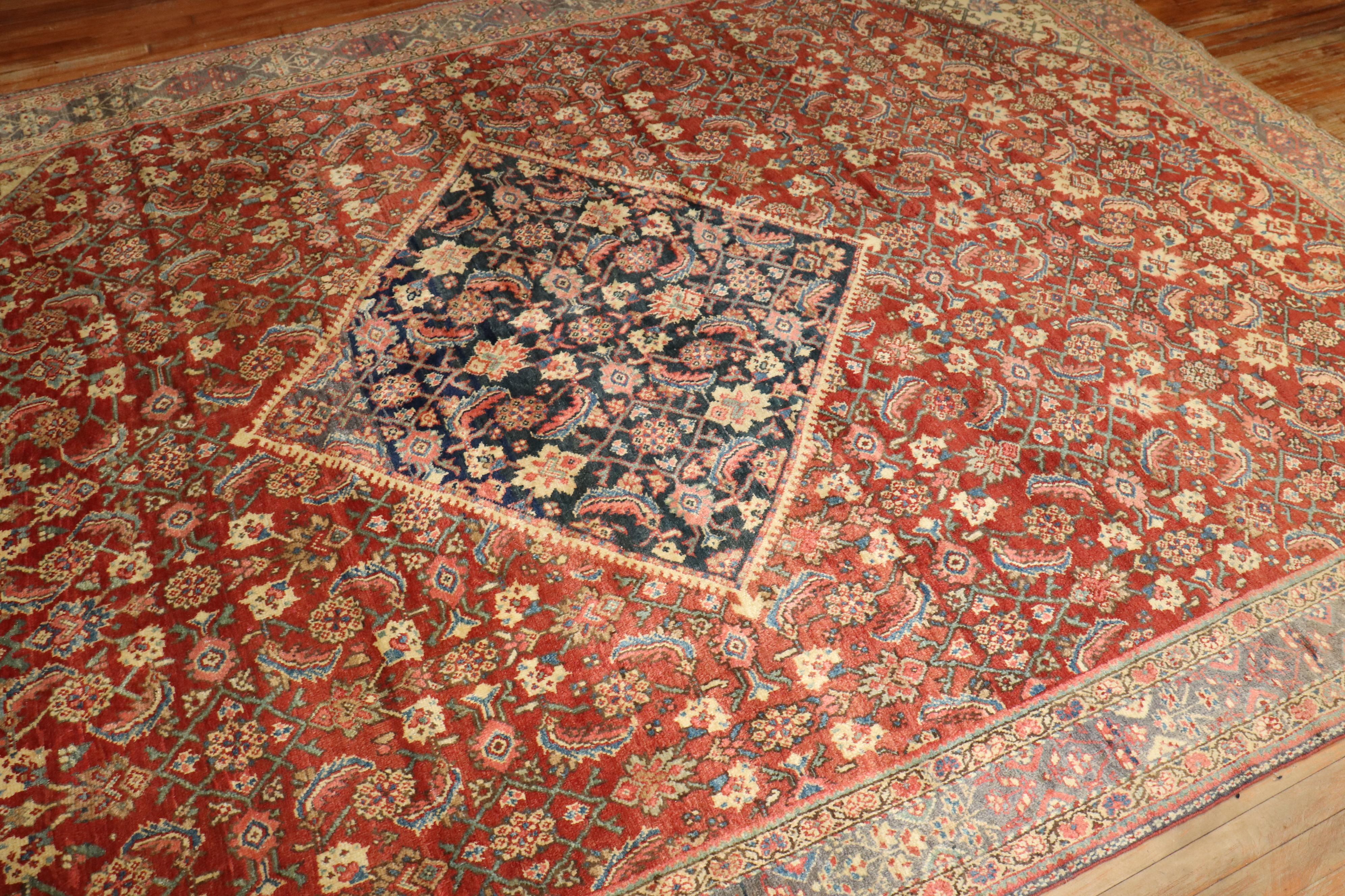 Traditional Red Blue Mahal Room Size Rug For Sale 2