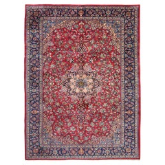 Large Vintage Rugs, Traditional Red Area Rug, Handwoven Wool Carpet Rug