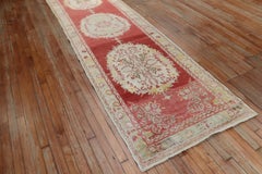 Traditional Red Vintage Oushak Runner