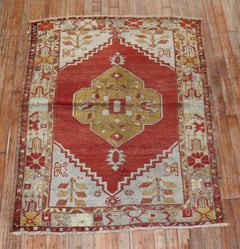 Traditional Red Vintage Turkish Oushak