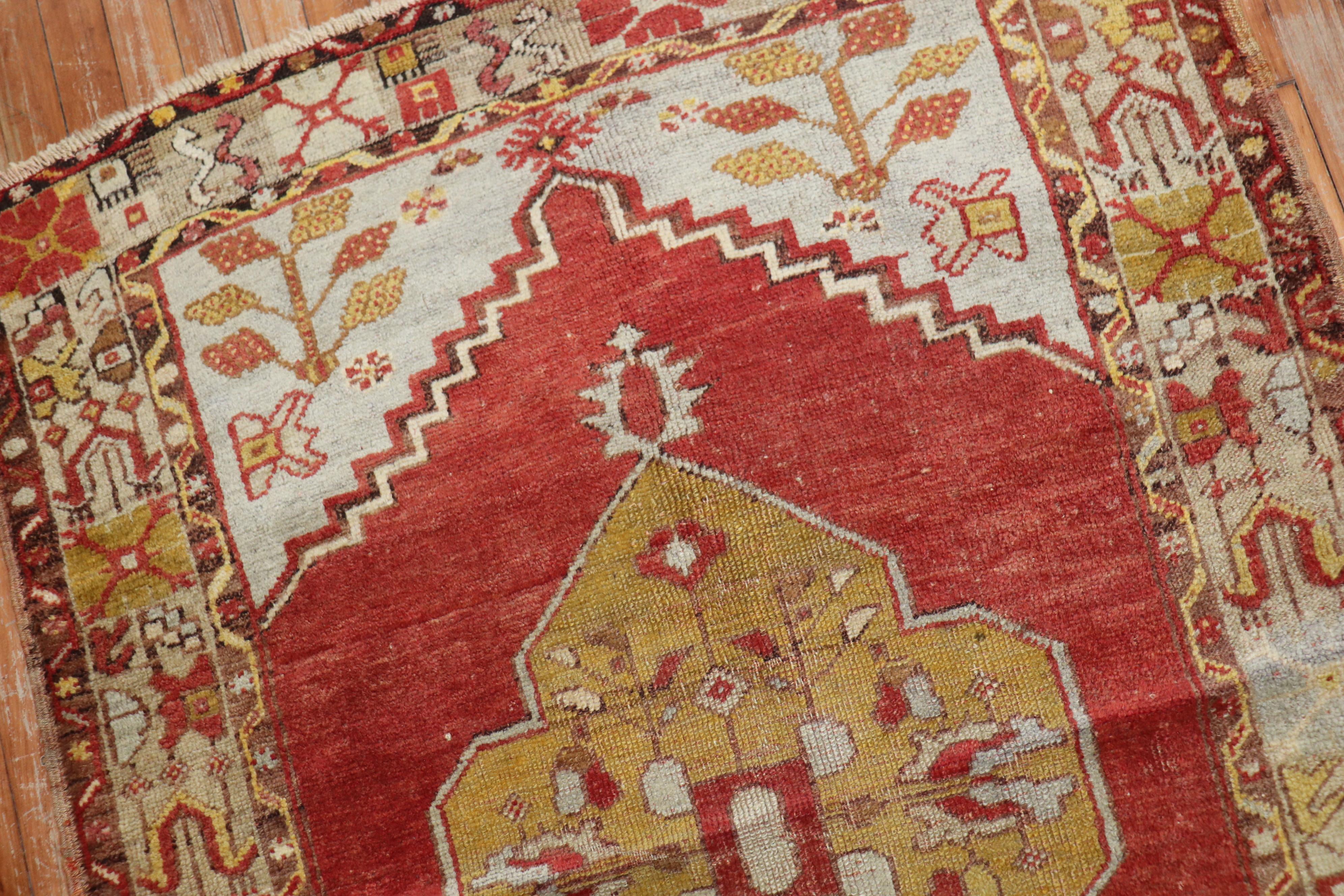 Traditional Red Vintage Turkish Oushak For Sale 2