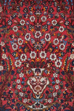 Traditioneller handgeknüpfter antiker Teppich aus roter Wolle, Orienal
