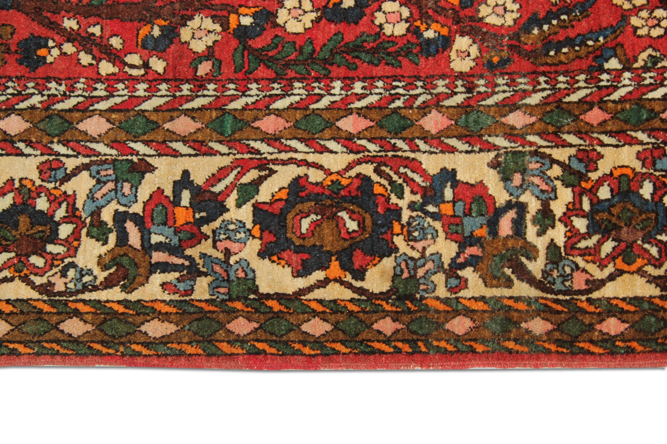 Tribal Traditional Red Wool Carpet Handknotted Orienal Antique Area Rug For Sale