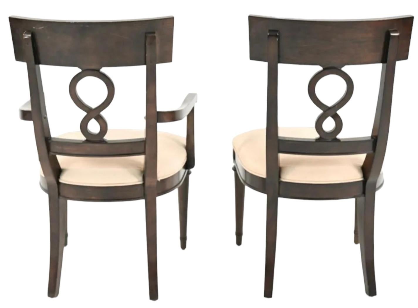 Late 20th Century Traditional Regency Style Carved Dining Chairs By Bernhardt - S/8 For Sale