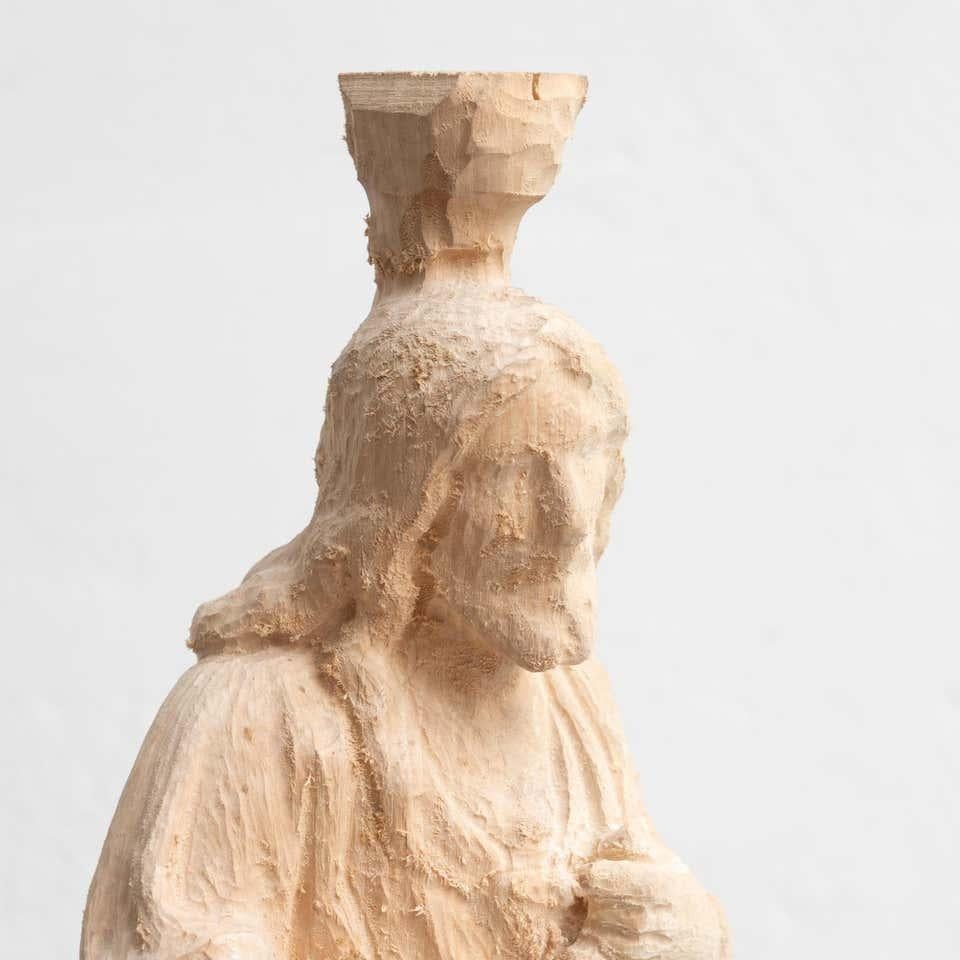 Traditional Religious Turned Jesus Christ Wooden Sculpture For Sale 7