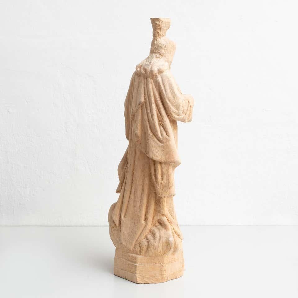 Mid-Century Modern Traditional Religious Turned Jesus Christ Wooden Sculpture For Sale