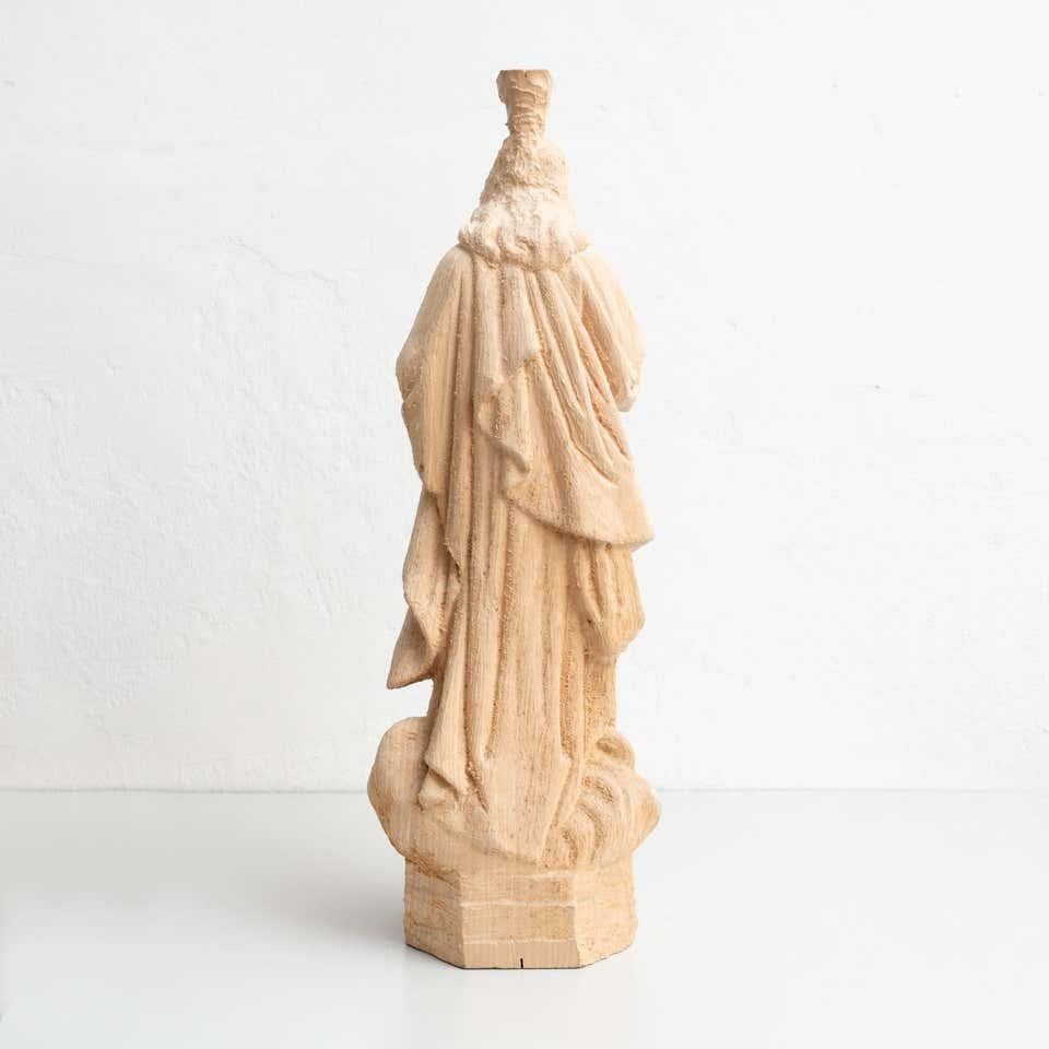 Spanish Traditional Religious Turned Jesus Christ Wooden Sculpture For Sale