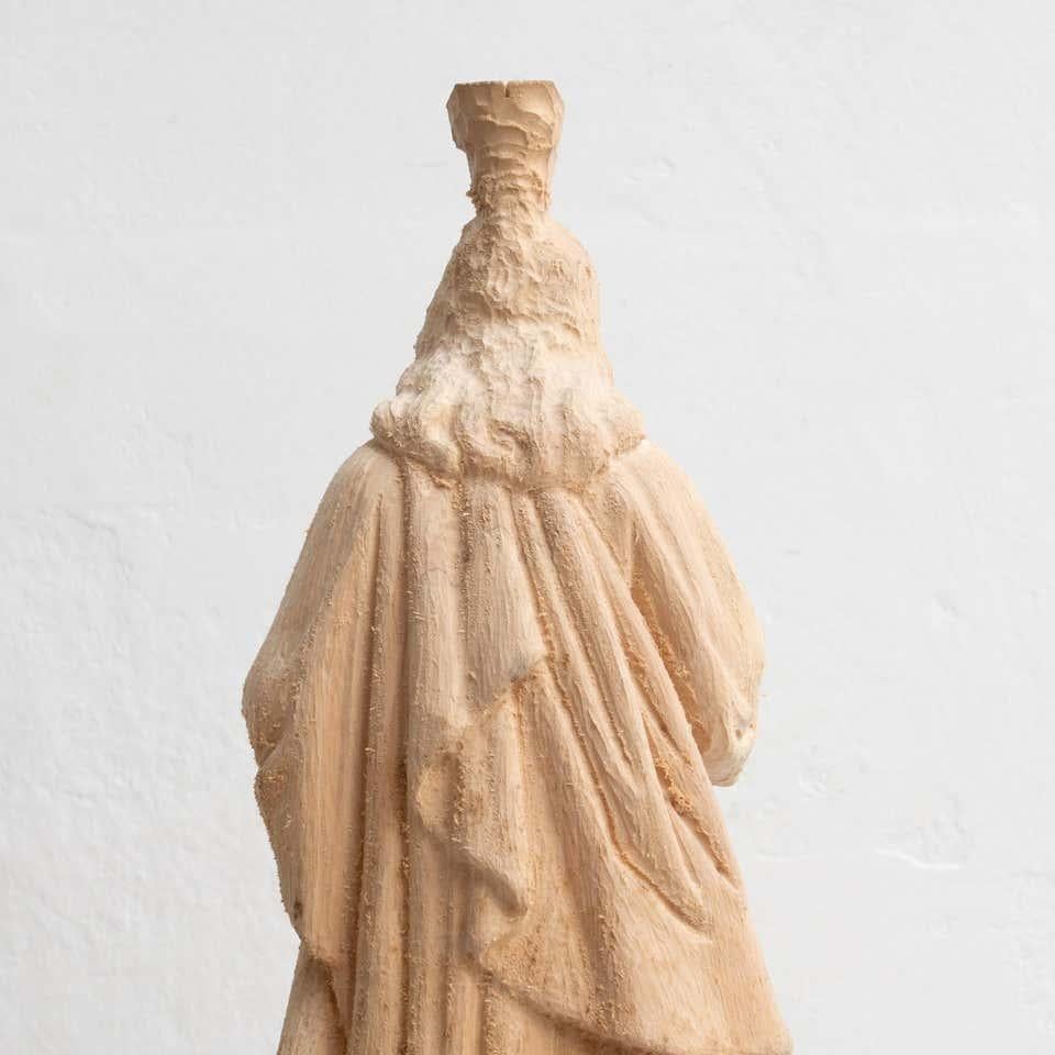 Traditional Religious Turned Jesus Christ Wooden Sculpture In Good Condition For Sale In Barcelona, ES