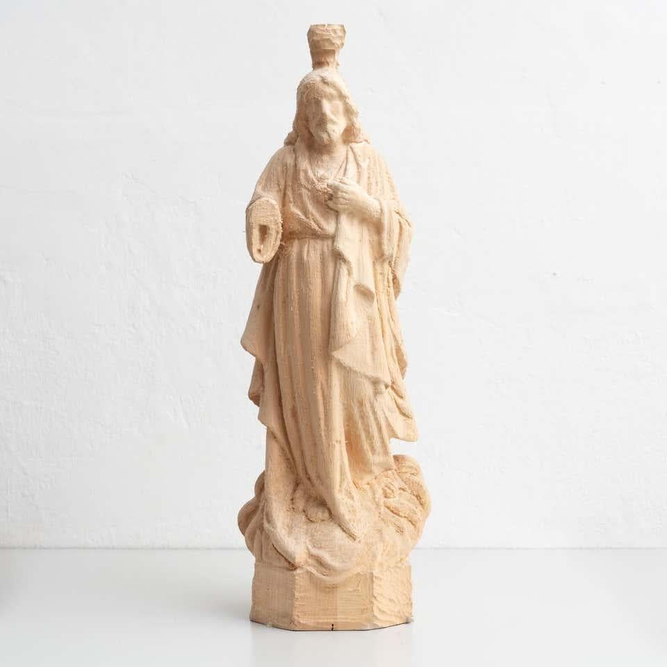 Traditional Religious Turned Jesus Christ Wooden Sculpture For Sale 1