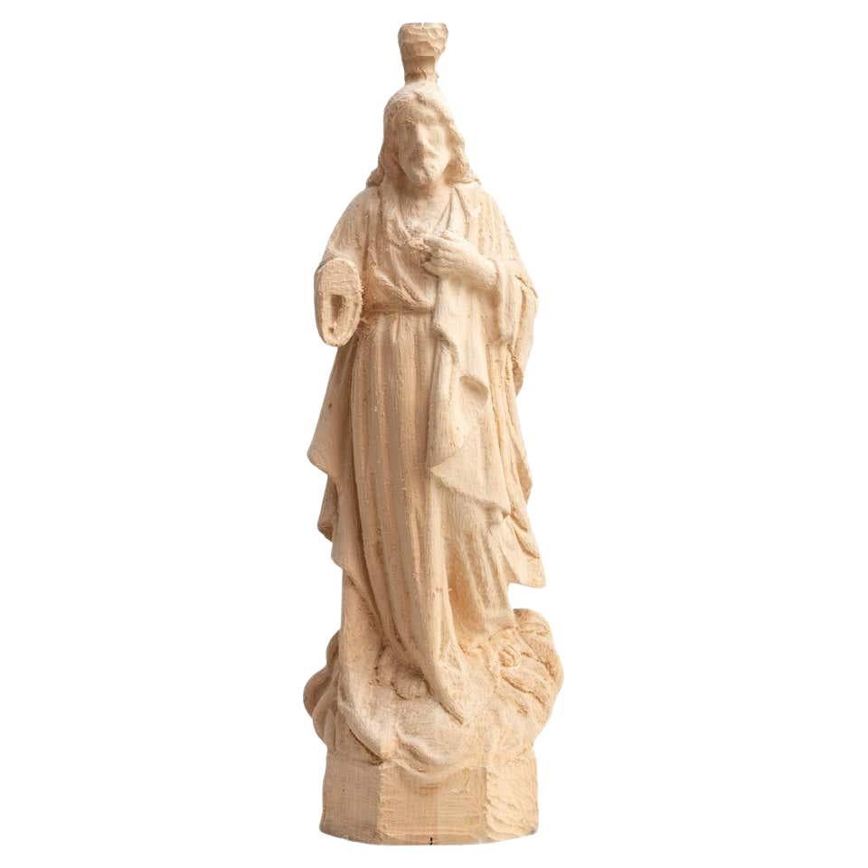 Traditional Religious Turned Jesus Christ Wooden Sculpture