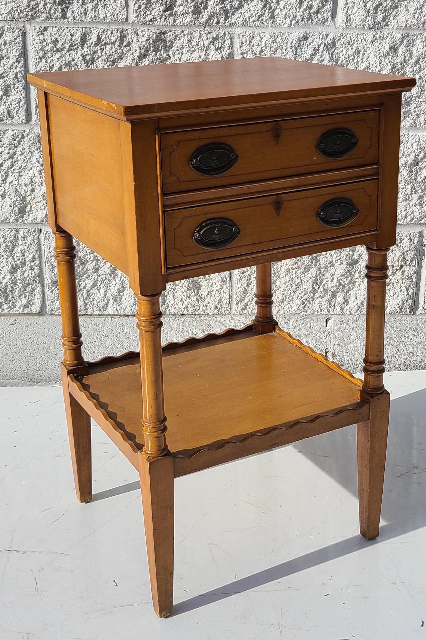Mid-20th Century Traditional Revival 2 Drawer Night Stand For Sale
