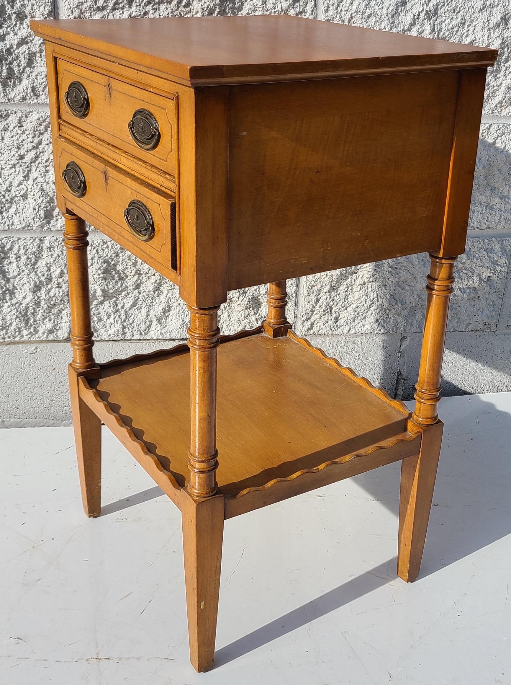 Traditional Revival 2 Drawer Night Stand For Sale 1