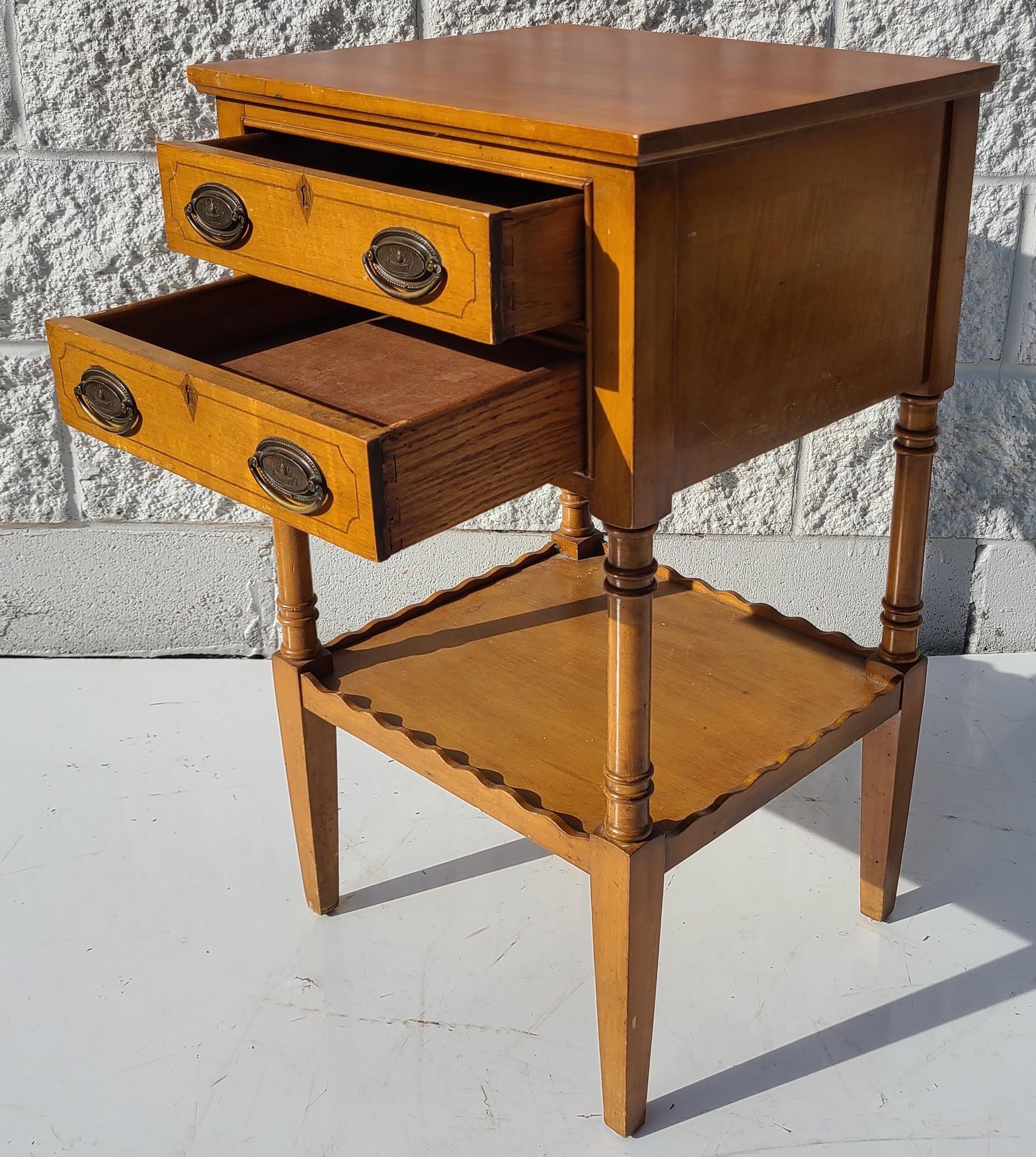 Traditional Revival 2 Drawer Night Stand For Sale 3