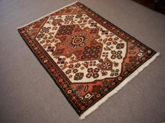 Traditional rug classic vintage wool hand knotted semi antique carpet Midcentury