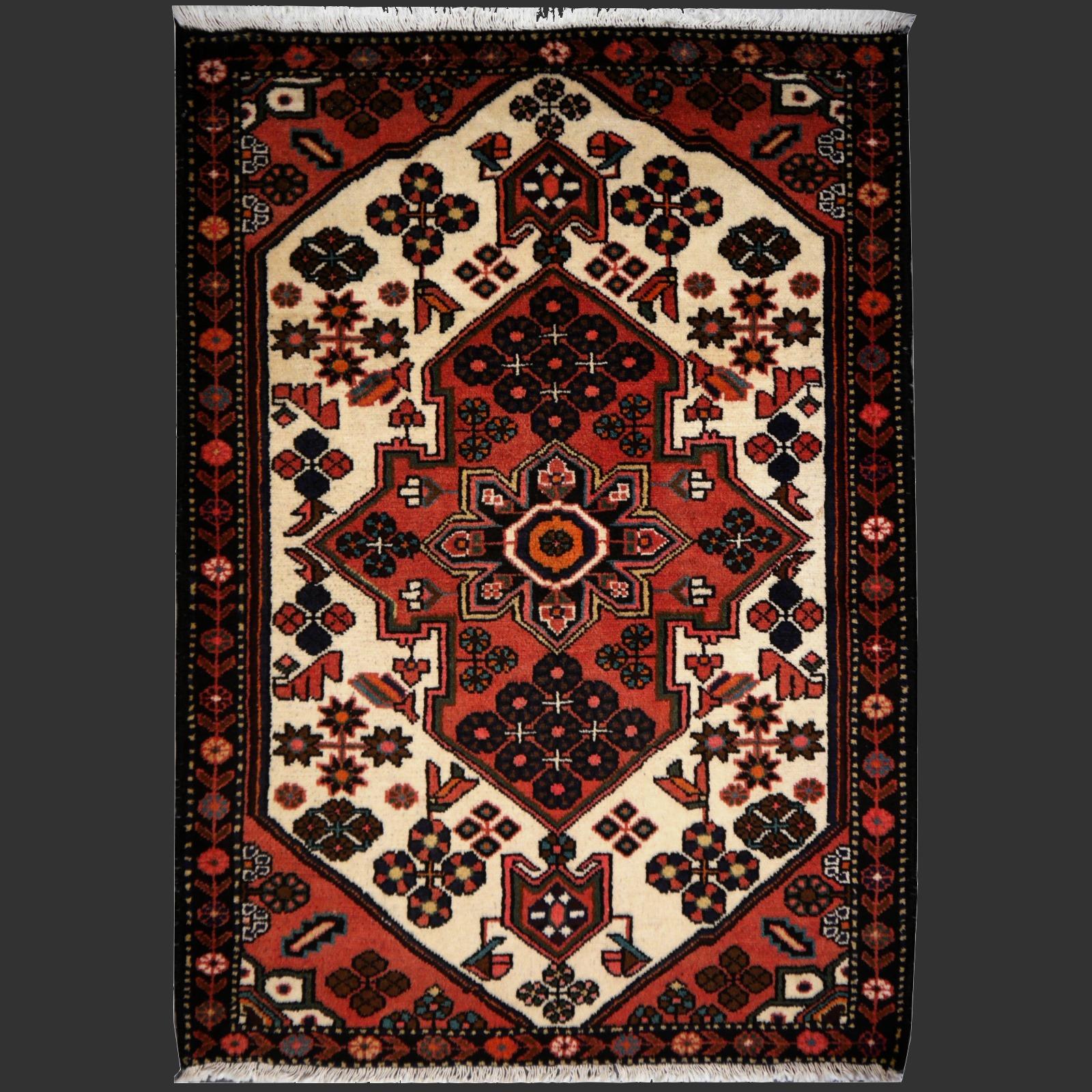 20th Century Traditional rug classic vintage wool hand knotted semi antique carpet Midcentury For Sale