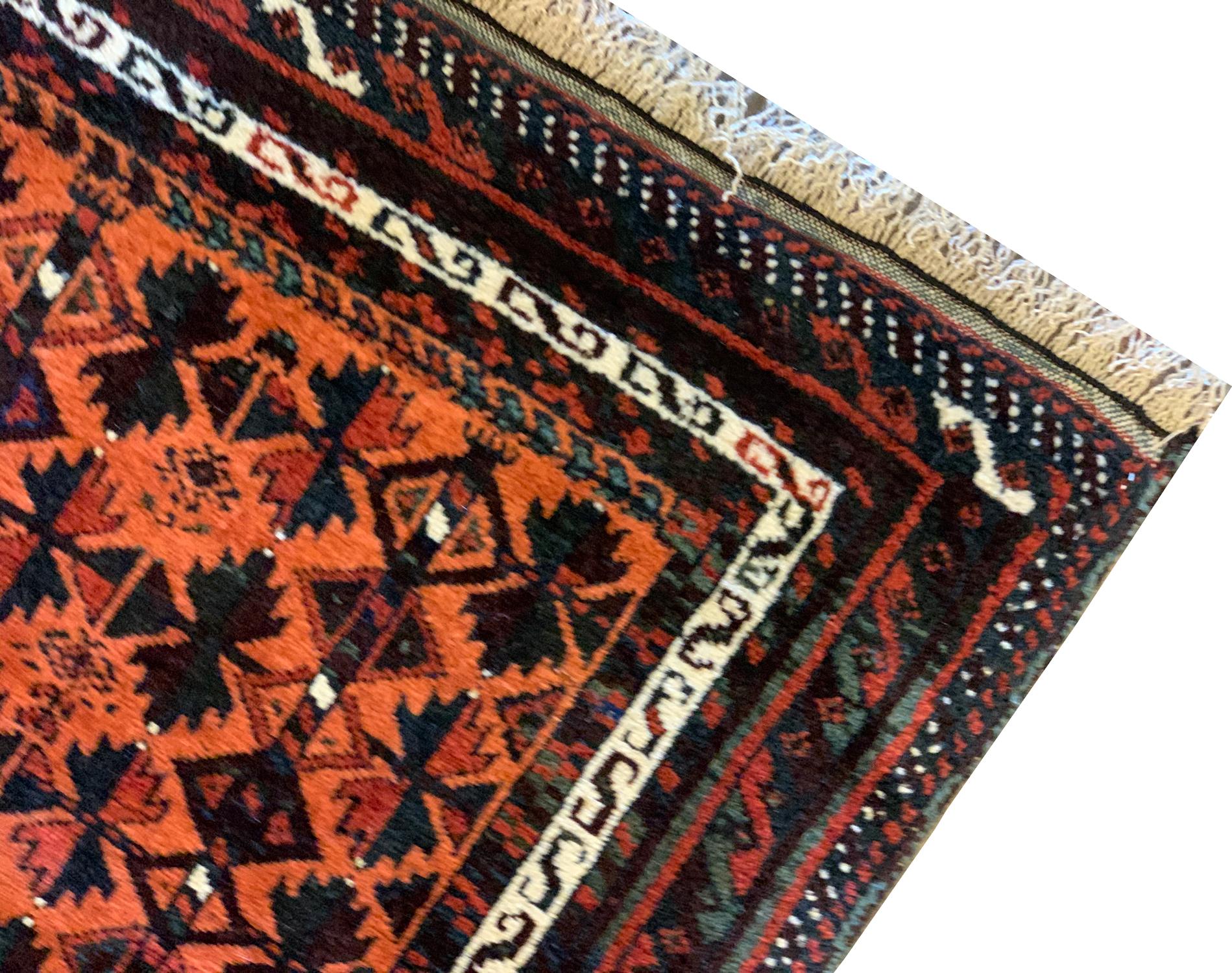 Vegetable Dyed Traditional Rug Handmade Carpet Rust Wool Oriental Geometric Area Rug For Sale