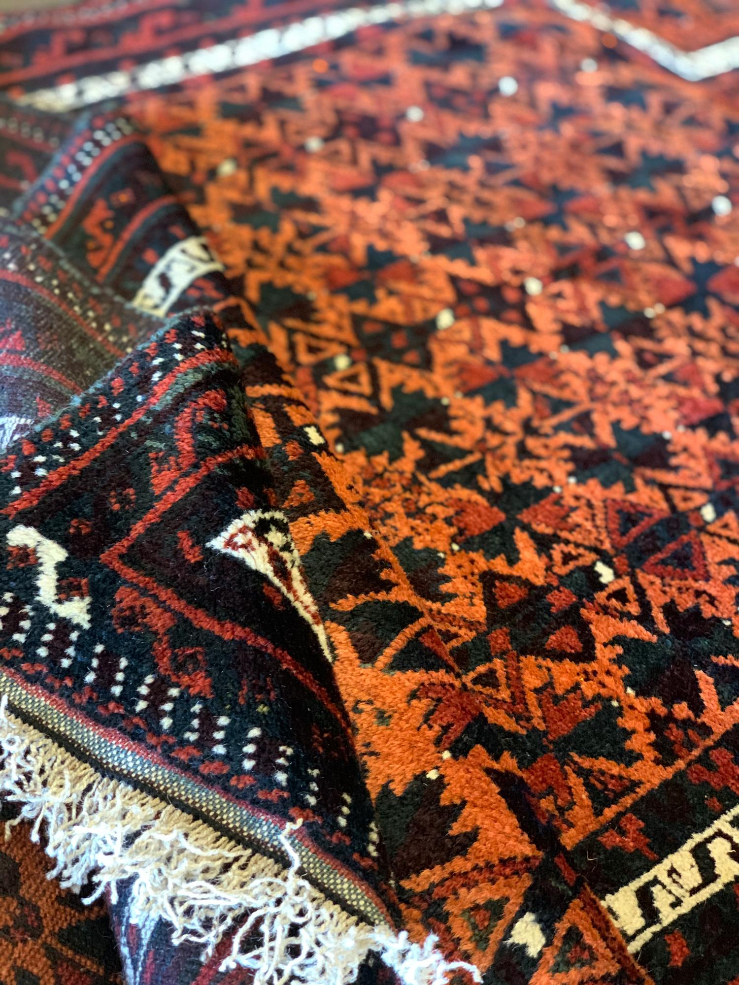 Traditional Rug Handmade Carpet Rust Wool Oriental Geometric Area Rug For Sale 1