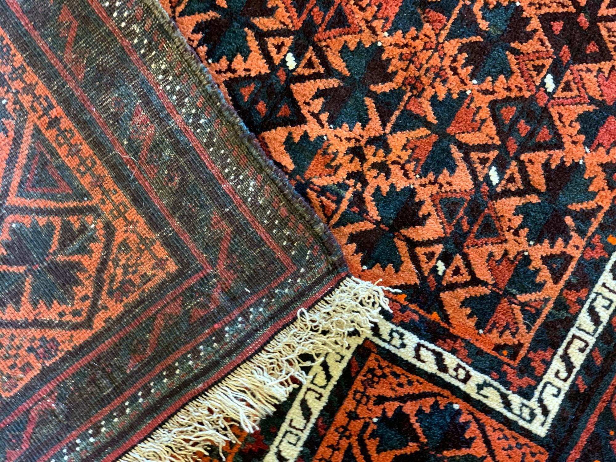 Traditional Rug Handmade Carpet Rust Wool Oriental Geometric Area Rug For Sale 2