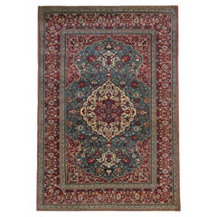 Traditional Rug Handmade Teal Wool Carpet Oriental Antique Area Rug