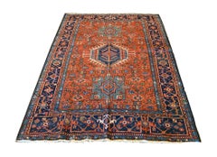 Traditional Rug Rust Geometric Carpet Handmade Tribal Wool Rug