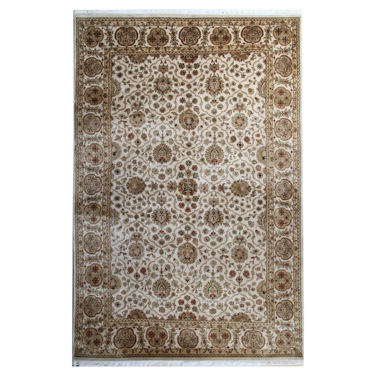 Tapis persan noué à la main Ziegler 136 x 98 cm Orient Vintage Carpet Rug marron