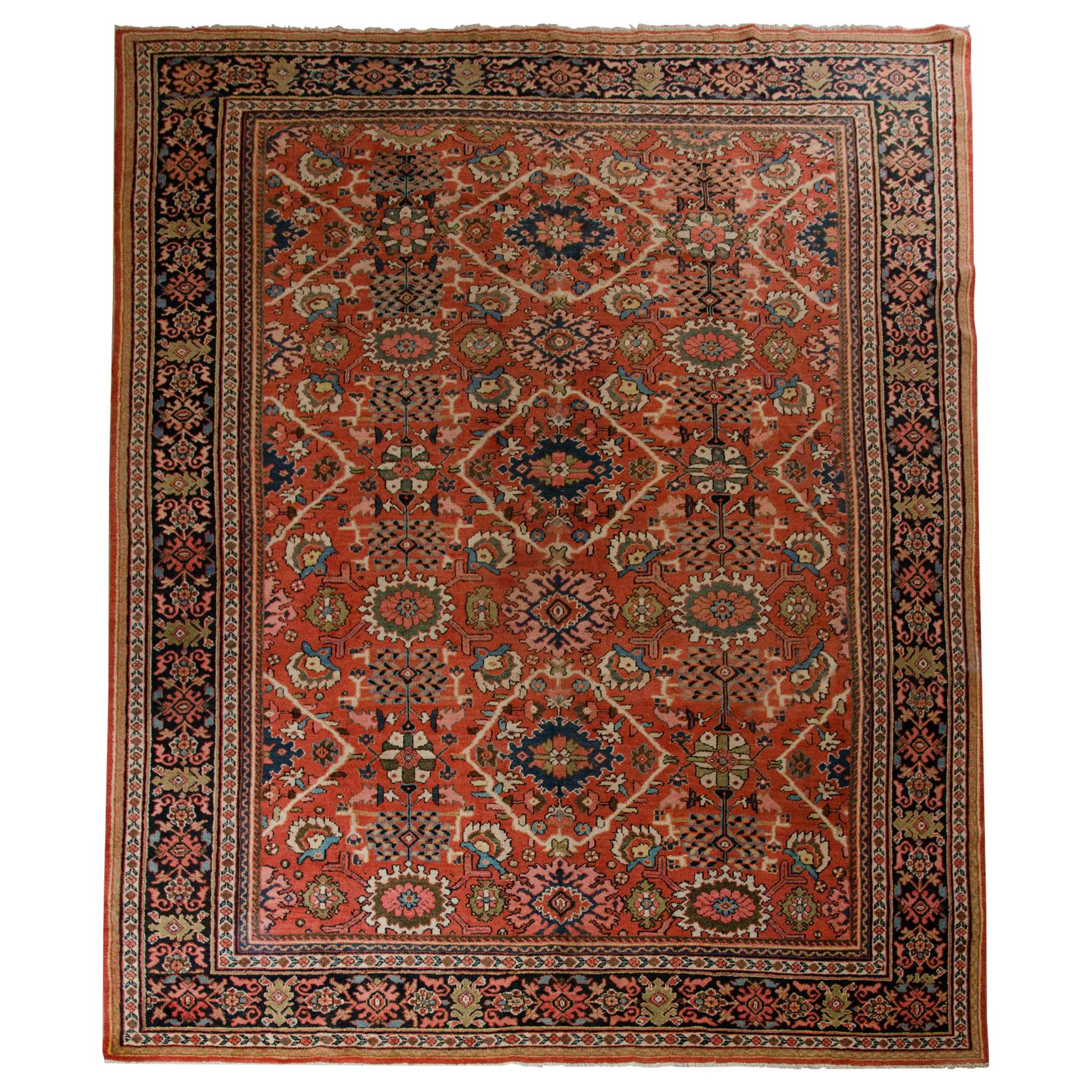 Traditional Rust Brown Wool Area Rug All Over Rare Oriental Carpet For Sale