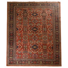 Traditional Rust Brown Wool Area Rug All Over Rare Oriental Carpet