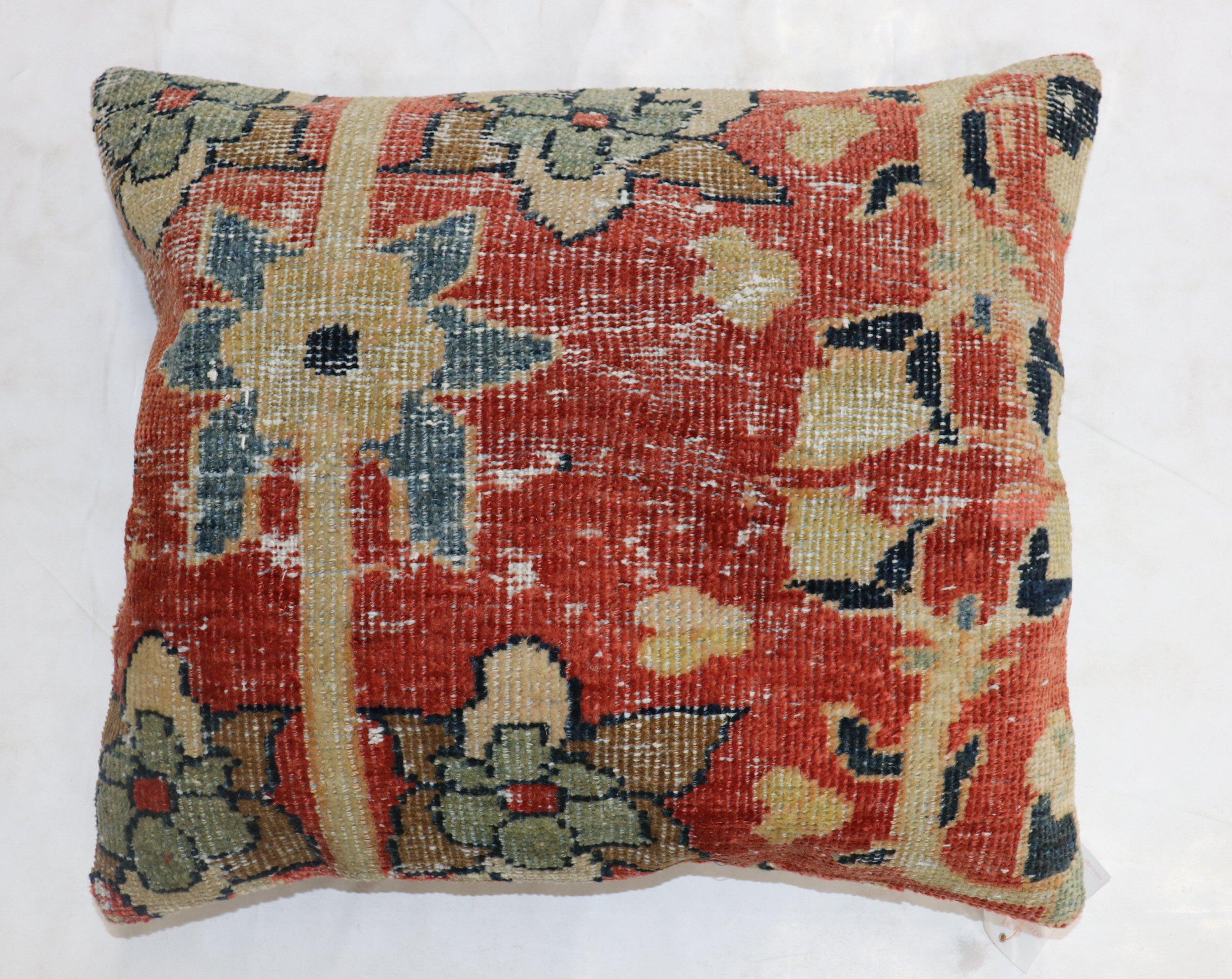 Sultanabad Traditional Rust Color Persian Mahal Rug Pillow