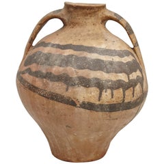 Traditional Rustic Hand Painted Ceramic Vase