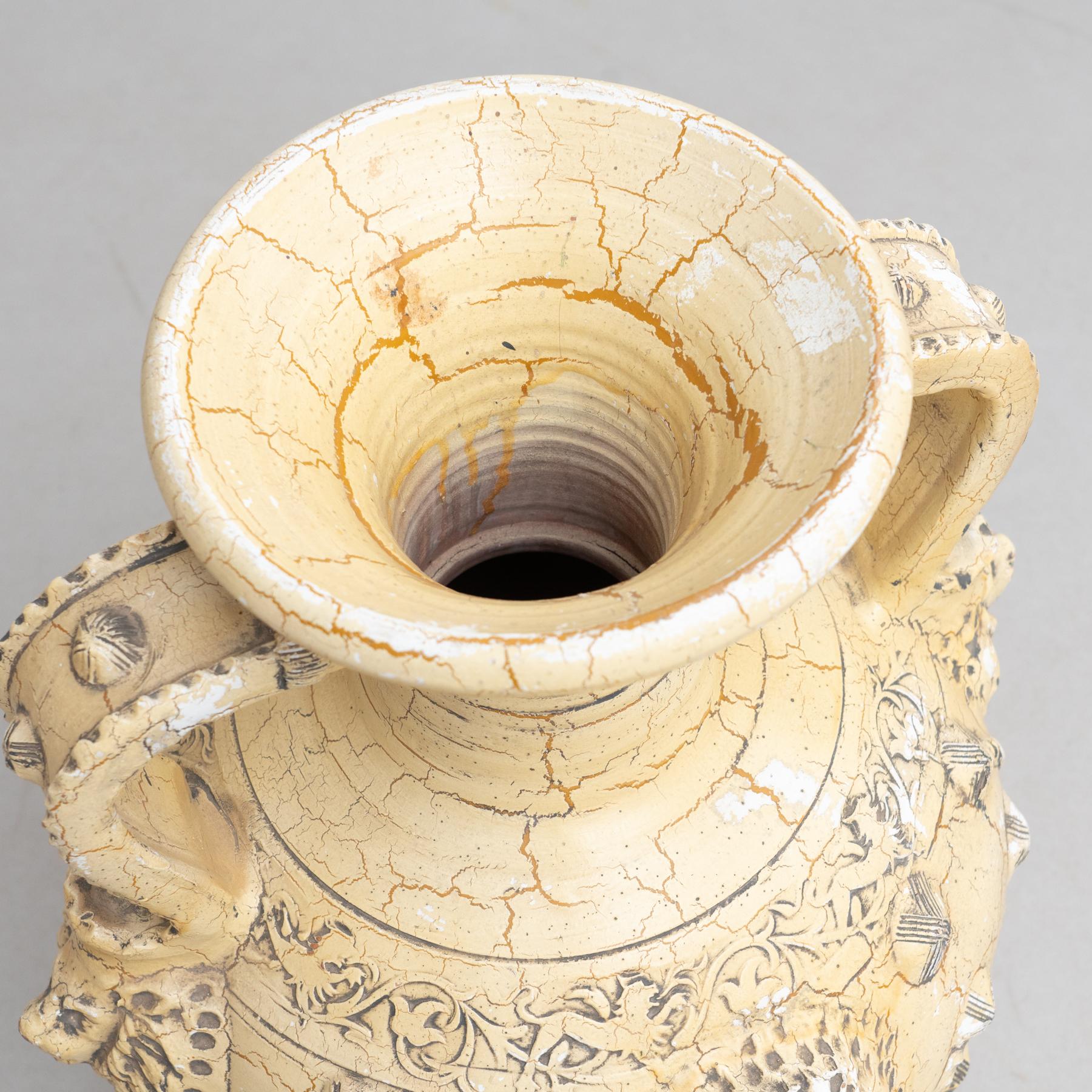 Traditional Rustic Large Ceramic Vase, circa 1940 5