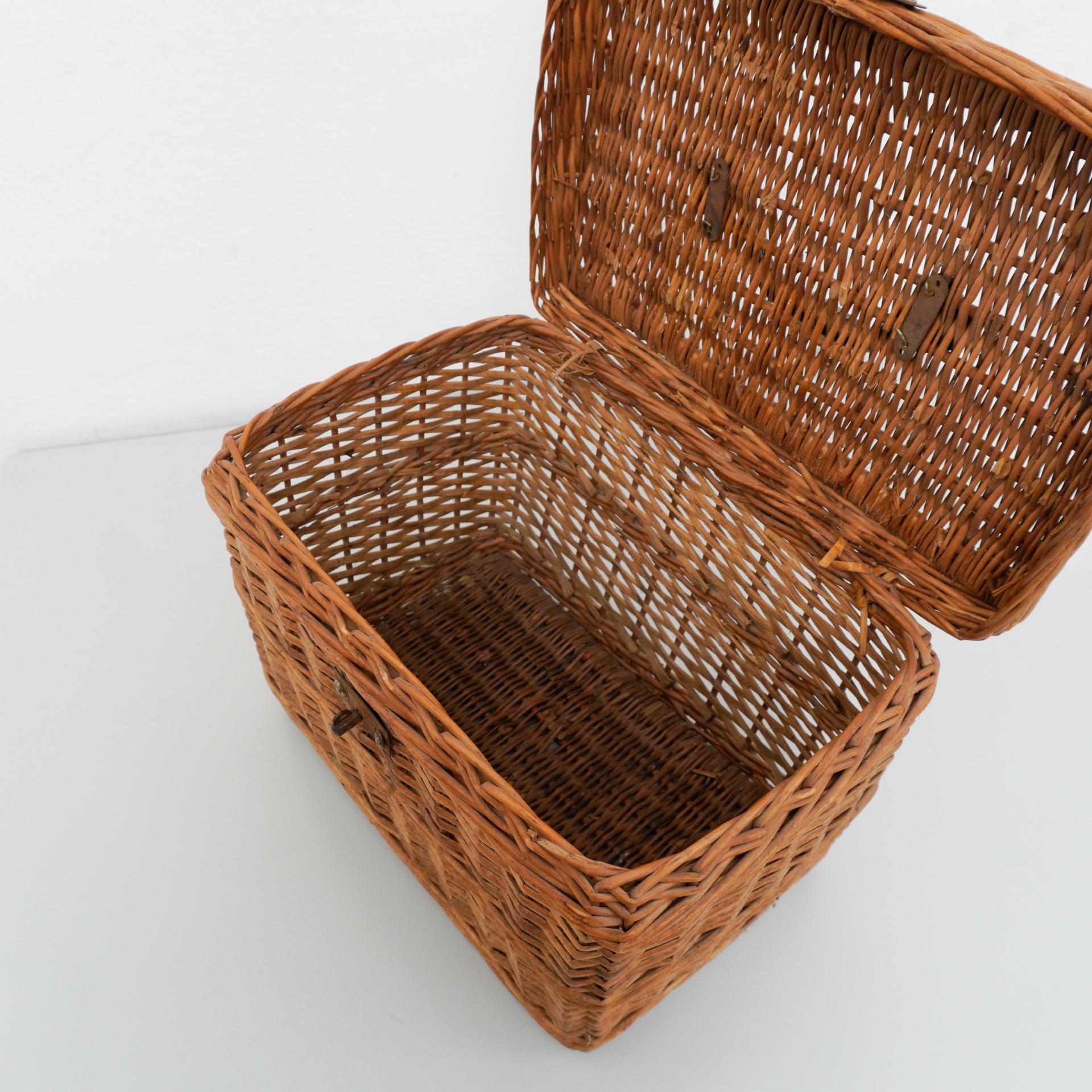 Traditional Rustic Rattan Basket, circa 1950 7