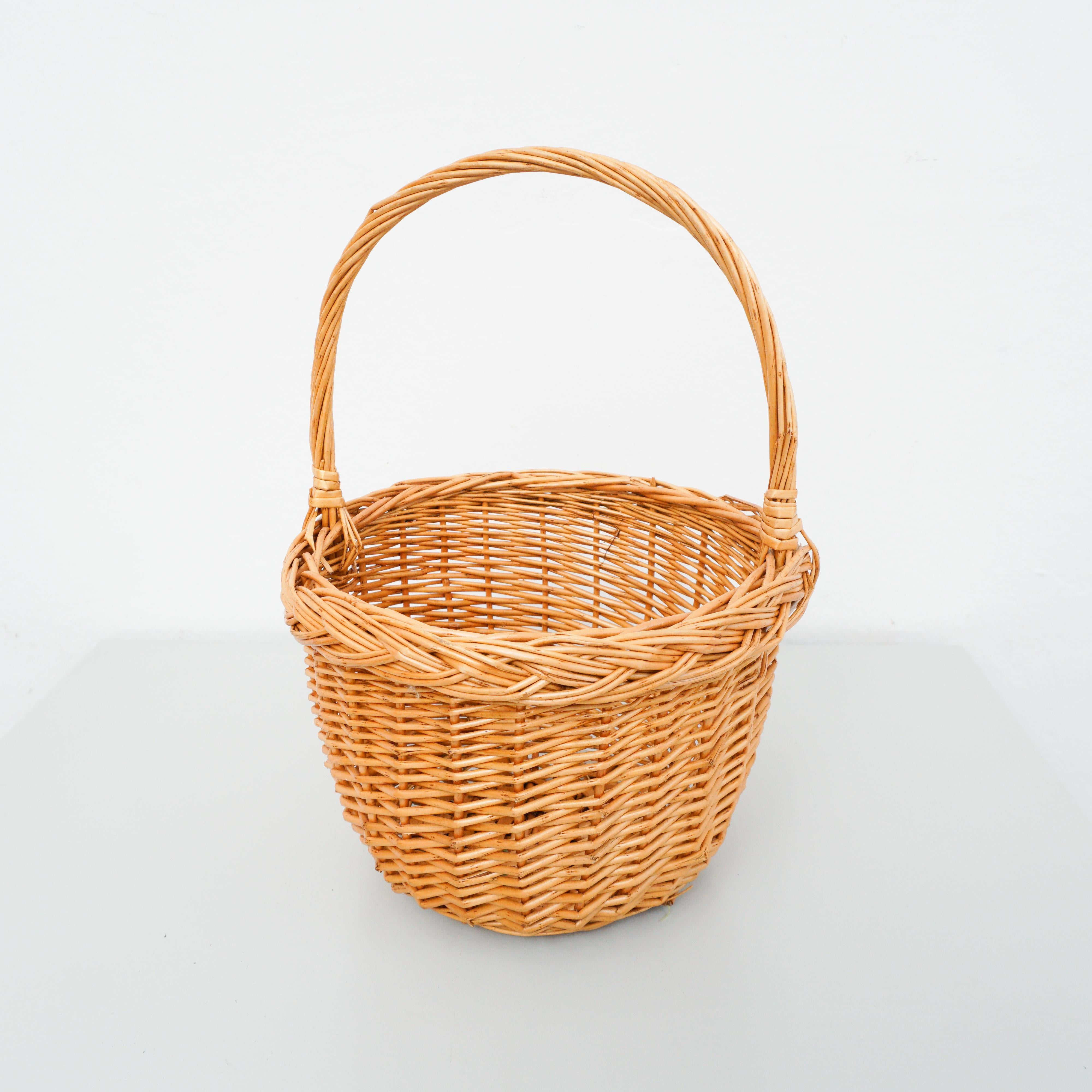 Traditional Rustic Rattan Basket, circa 1960 10