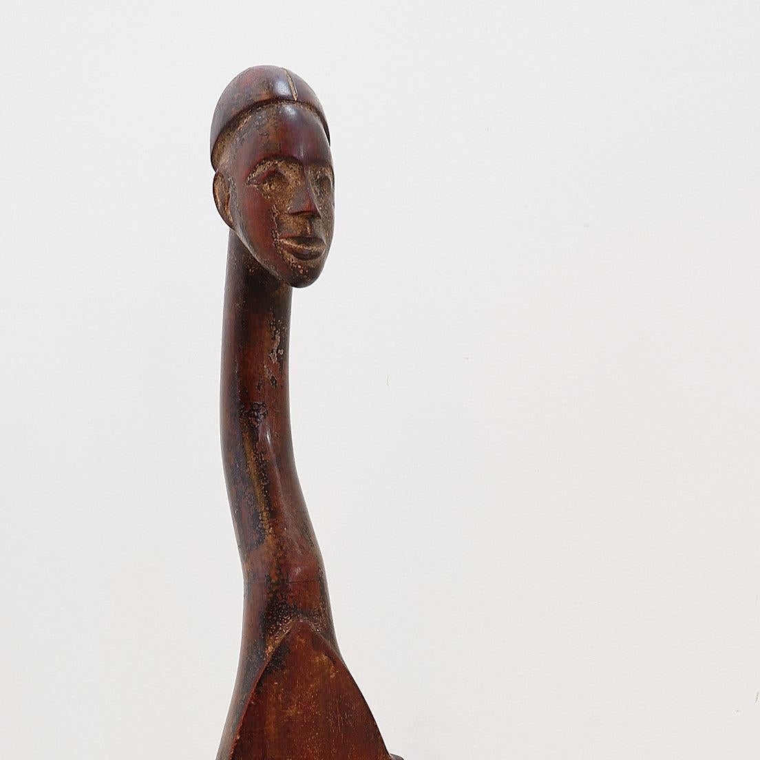 Traditional sculpture originating from the Democratic Republic of Congo
Tribal Art - Congo - African
Measures : 16x17cm  H:82cm
Traditional sculpture from the Democratic Republic of Congo - Probably a traditional musical instrument
